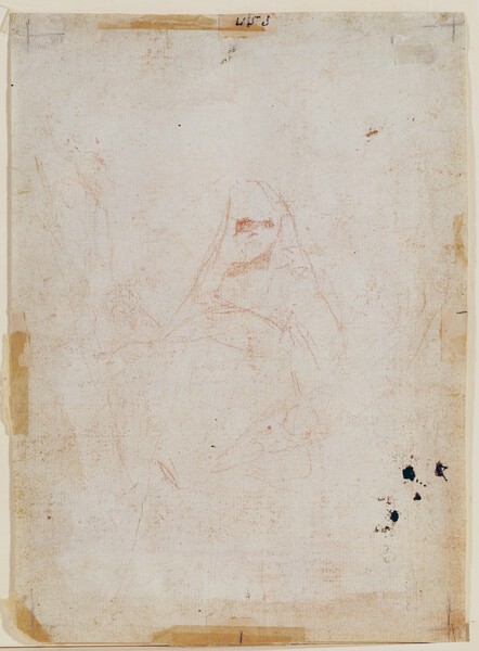 Sketch of a hooded woman