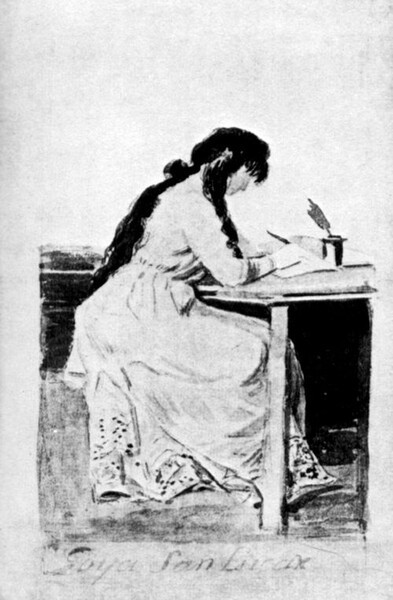 The Duchess of Alba writing