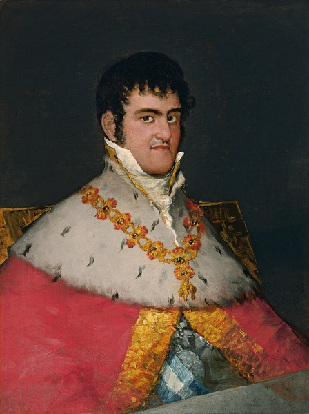 Fernando VII con manto real, de busto