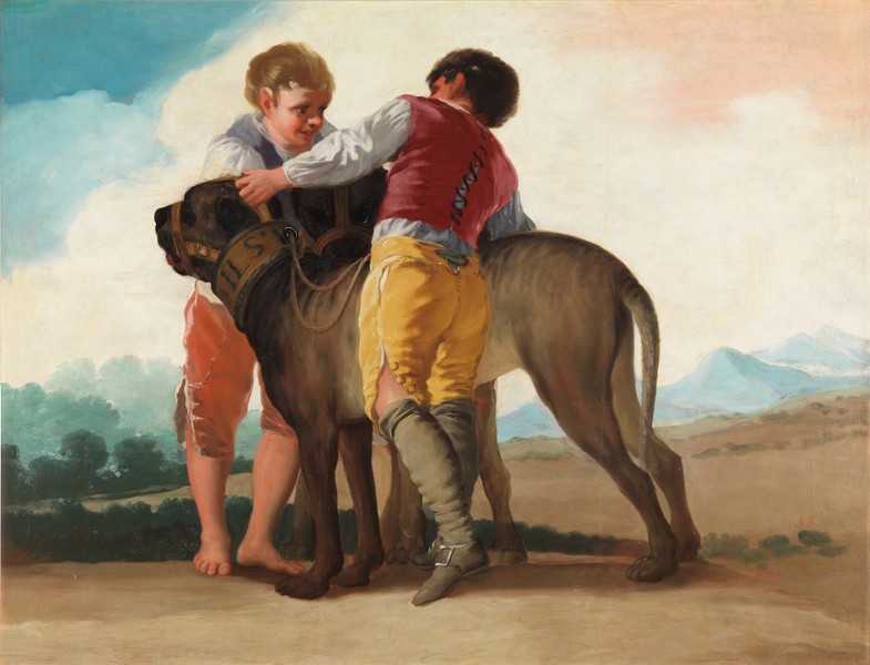 Boys with Hunting Dogs (Niños con perros de presa)