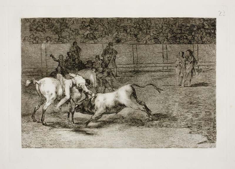 Mariano Ceballos, alias el Indio, mata el toro desde su caballo