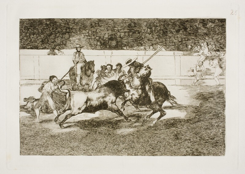 El esforzado Rendón picando un toro de cuya suerte murió en la plaza de Madrid 