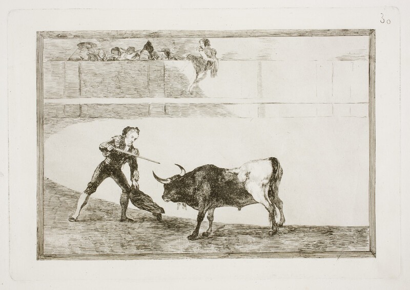 Pedro Romero killing a standing bull
