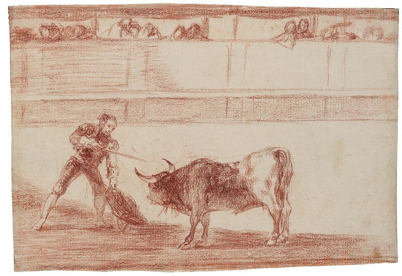 Pedro Romero killing a standing bull (preparatory drawing)