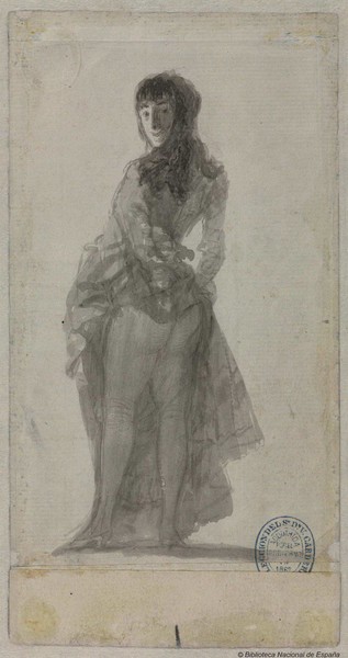 Young woman lifting her skirt