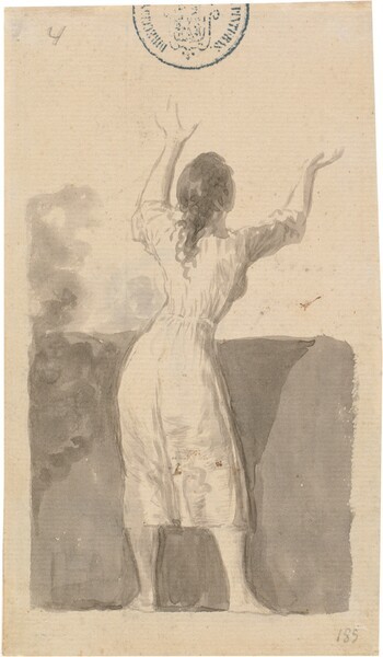 Young woman raising her arms