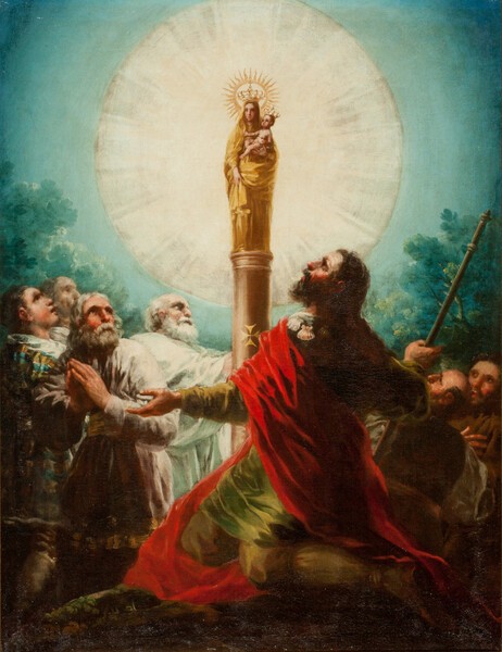 Venida de la Virgen del Pilar a Zaragoza y aparición al apóstol Santiago