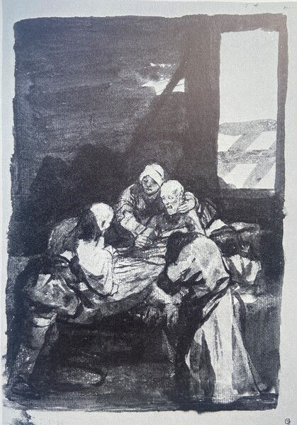 Tres personajes a la cabecera de un moribundo (F.43)