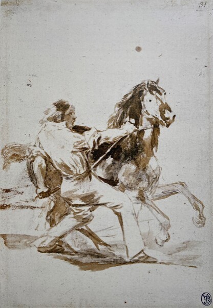 Hombre reteniendo a un caballo (F.58)