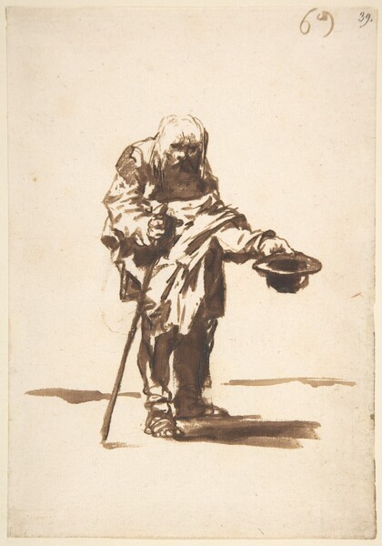 Mendigo con un bastón en su mano derecha (F.69)