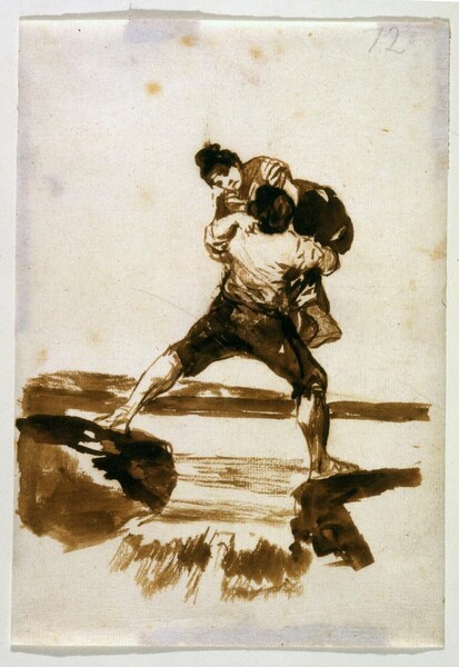 Campesino llevando a una mujer en brazos (F.72)