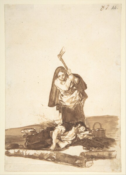 Mujer asesinando a un hombre dormido (F.87)