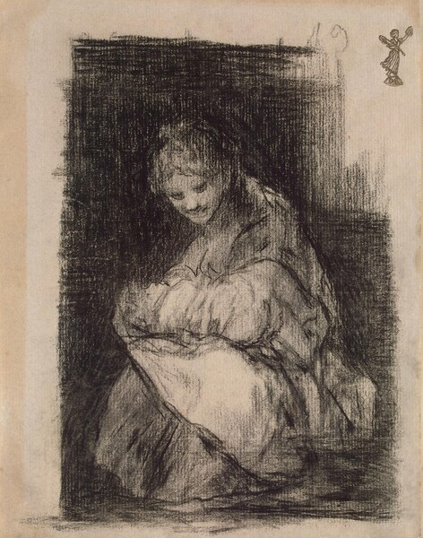 Mujer joven con un niño en brazos (H.49)