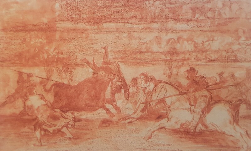The Death of Pepe Illo (Bullfighting E) (preparatory drawing)