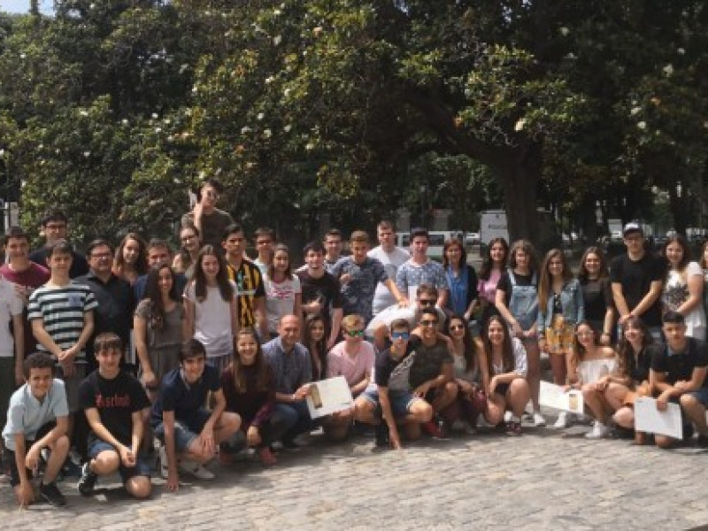 Los alumnos del IES Domingo Miral que ganaron el concurso sobre Goya visitan el Museo del Prado